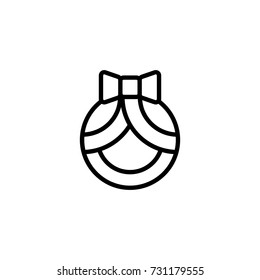 Wreath flat icon. Single high quality outline symbol of funeral for web design or mobile app. Thin line signs of death for design logo, visit card, etc. Outline logo of life.