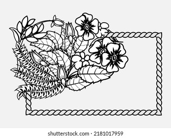 wreath floral corner with rope frame