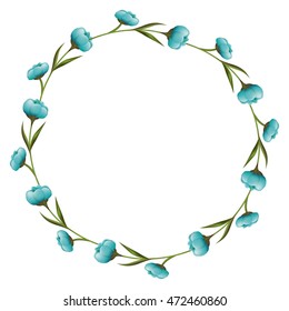 wreath floral decoration circle isolated icon vector illustration design