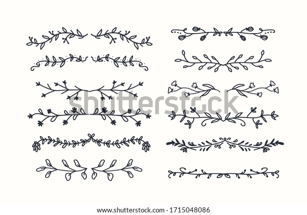 wreath\
floral drawing collection divider with\
leaves