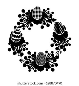 wreath floral with easter eggs