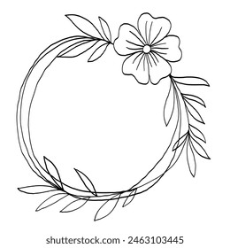 Wreath of floral and flower illustration.