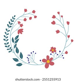 Wreath of floral and flower illustration.
