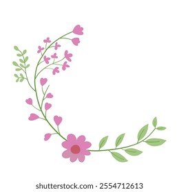 Wreath of floral and flower illustration.