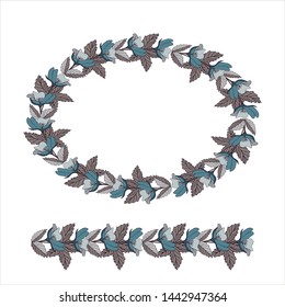 Wreath of flovers, can be used as greeting card, invitation card for wedding, birthday and other holiday and summer background