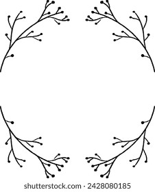 Wreath flower , Round flower frame vector.