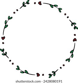 Wreath flower , Round flower frame vector.