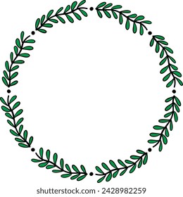 Wreath flower , Round flower frame vector.