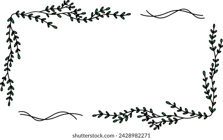Wreath flower , Round flower frame vector.