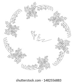 Wreath of flowers for congratulations, invitations. Vector illustration.