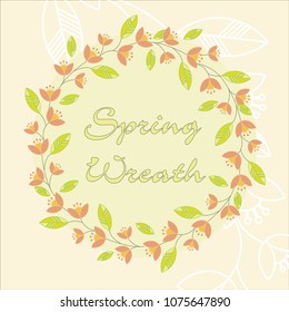 Wreath from flowers. A frame for the text