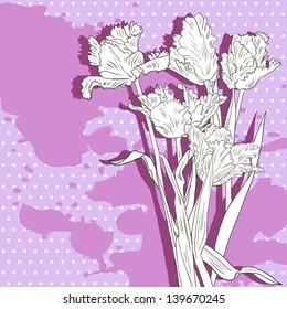wreath of flowers, flowers frame, vector illustration