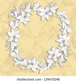 wreath of flowers, flowers frame, vector illustration