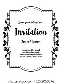 Wreath of flowers hand draw for invitation card vector art