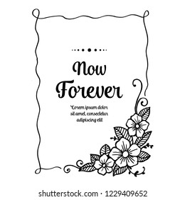 wreath of flowers in hand draw style with white background
