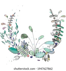 wreath of flowers and herbs