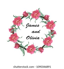 
wreath of flowers. invitation to the wedding.
