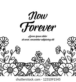 wreath with flowers and leaves frame vector art