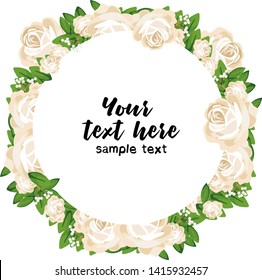 Wreath Flowers with Leaves for Text