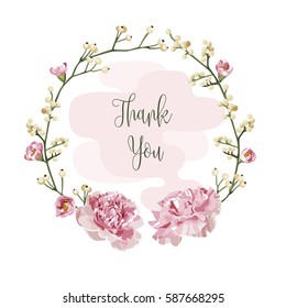 wreath of flowers in romantic with white background vector