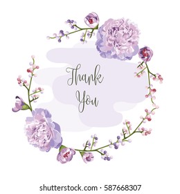 wreath of flowers in romantic with white background vector