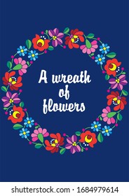 
A wreath of flowers and shapes