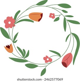 Wreath of flowers simple round