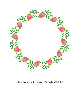 Wreath of flowers and twigs vector
