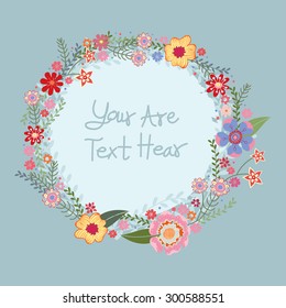 Wreath Flowers Vector