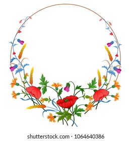Wreath flowers vector design for invitation card.