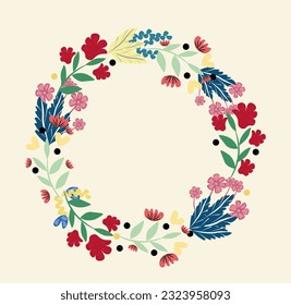 Wreath of flowers vector illustration