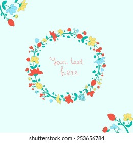 Wreath flowers vector illustration