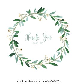 Wreath Of Flowers With White Background Vector