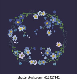 Wreath of forget-me-nots