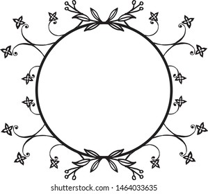 Wreath frame of flower on a white background. Vector