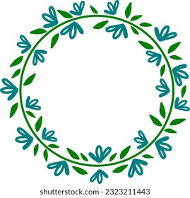 wreath frame garland flowers blue monogram