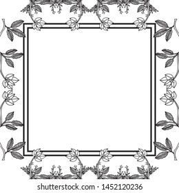 Wreath frame, isolated on a white, for greeting card. Vector