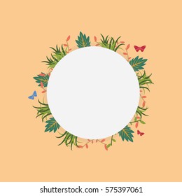 Wreath frame with spring flower