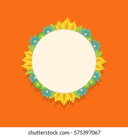 Wreath frame of spring flower collection