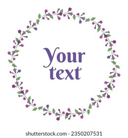 Wreath, frame of wildflowers. Vector illustration. plus flower brush
