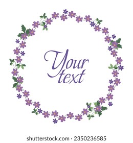 Wreath, frame of wildflowers. Vector illustration. plus flower brush