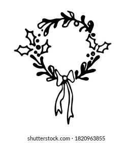 Wreath. Garland. Merry Christmas. Vector. 