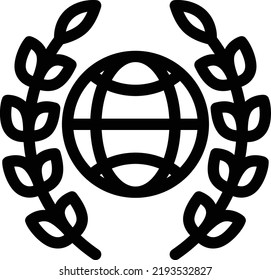 wreath global Vector illustration on a transparent background.Premium quality symbols.Thin line vector icon for concept and graphic design.
