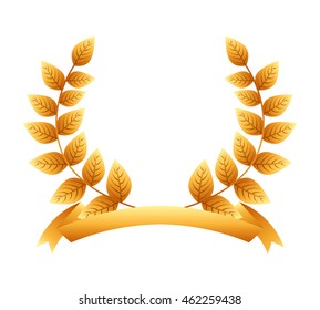 wreath gold award icon vector illustration design
