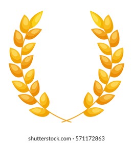 wreath gold isolated icon