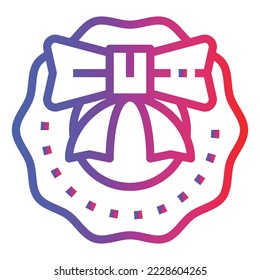 wreath gradient icon vector .