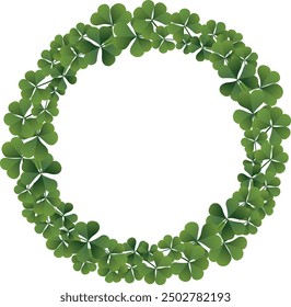 A wreath of green clover leaves.