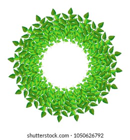 a wreath of green leaves vector illustration