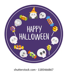 Wreath of Halloween elements.