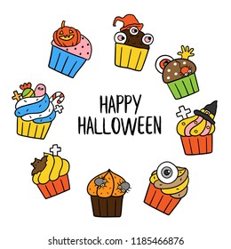 Wreath of Halloween elements.